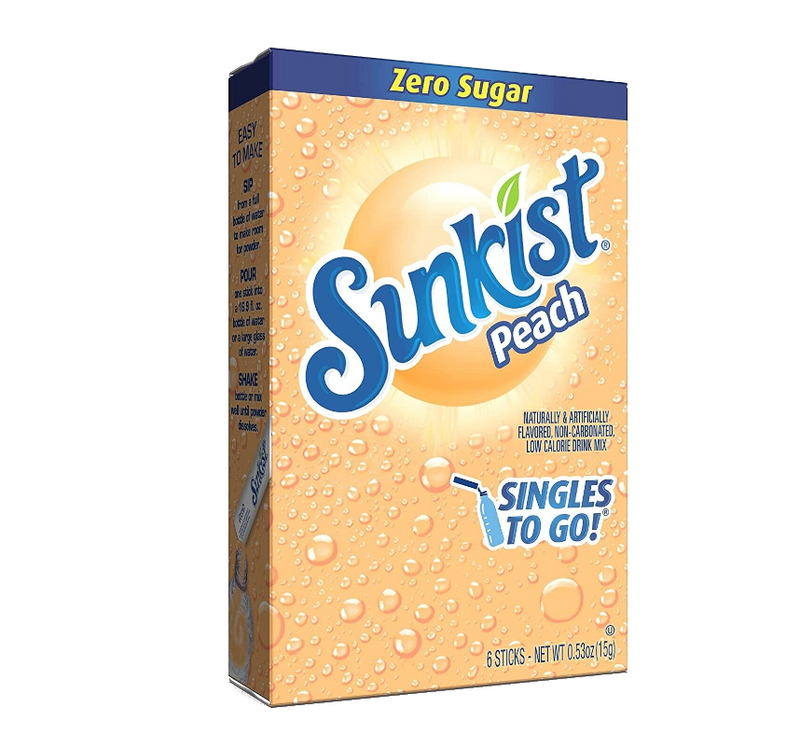 Sunkist Peach Zero Sugar Singles to Go 15g