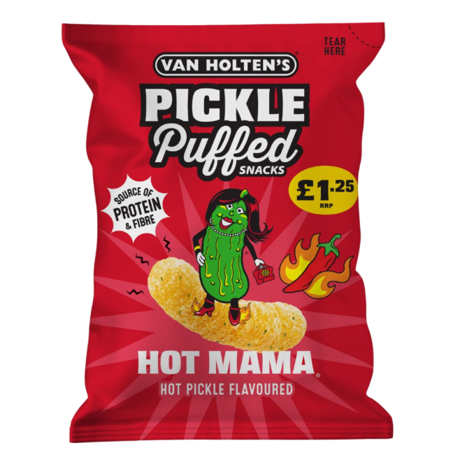 Van Holten's Hot Mama Hot Pickle Puffed Snacks 50g
