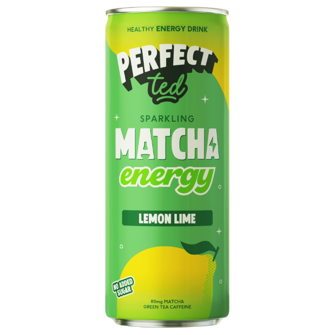 Perfect Ted Sparkling Matcha Energy Lemon Lime Can 250ml