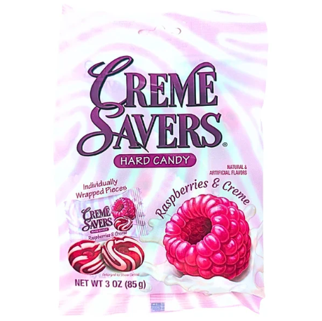 Creme Savers Hard Candy Raspberries & Creme 85g