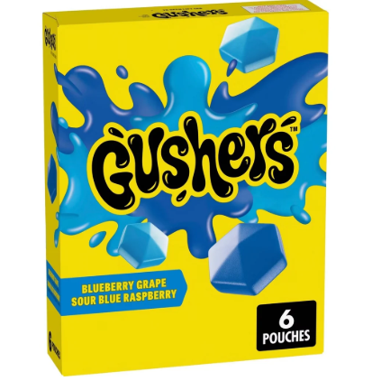 Fruit Gushers Blueberry Grape Sour Blue Raspberry 136g