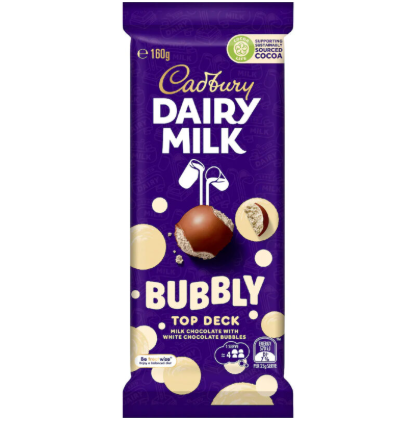 Cadbury Dairy Milk Top Deck Bubbly 160g