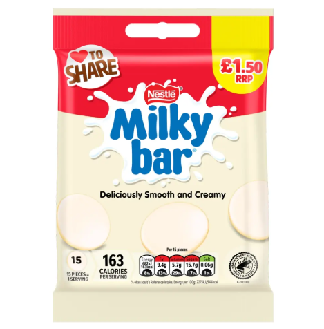 Milkybar White Chocolate Buttons Share Bag 85g