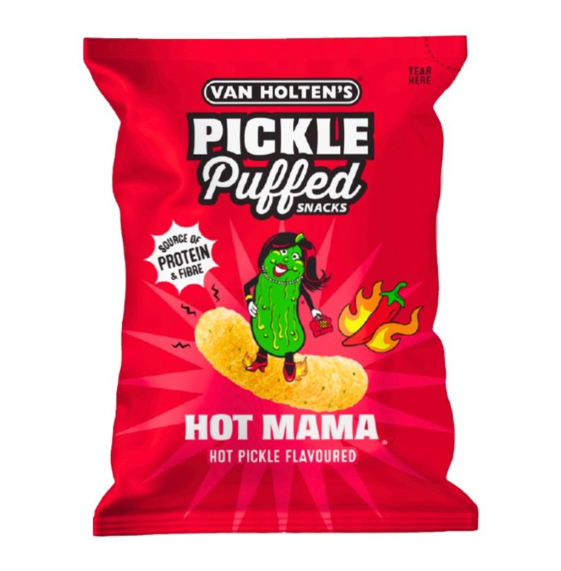 Van Holten's Hot Mama Hot Pickle Puffed Snacks 90g
