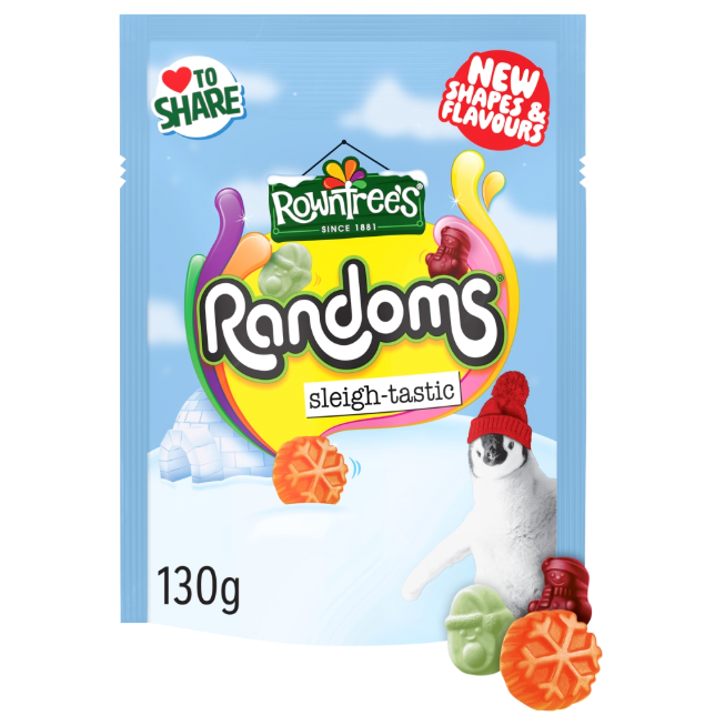 Rowntree's Randoms Sleigh-Tastic Fruit Flavour Jellies Sharing Bag 130g
