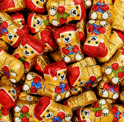 Milk Chocolate Creme Filled Gold Foiled Bears