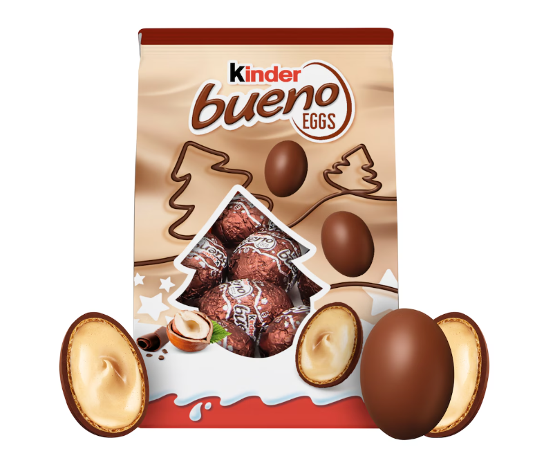 Kinder Bueno Milk Chocolate & Hazelnut Mini Eggs Bag 80g