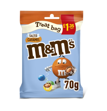 M&M's Salted Caramel Milk Chocolate Treat Bag 70g