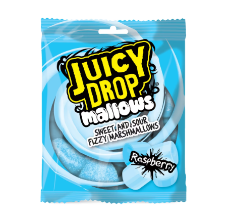 Bazooka Juicy Drop Mallows Raspberry Bag 100g