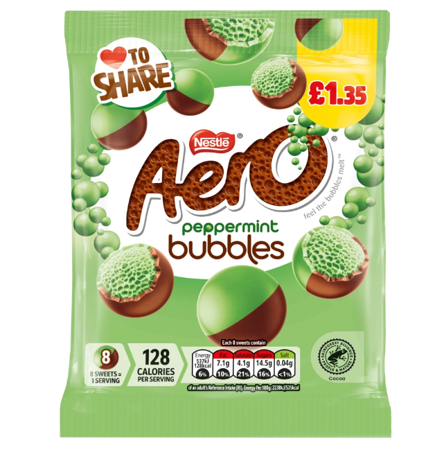 Aero Bubbles Peppermint Chocolate Bag 80g