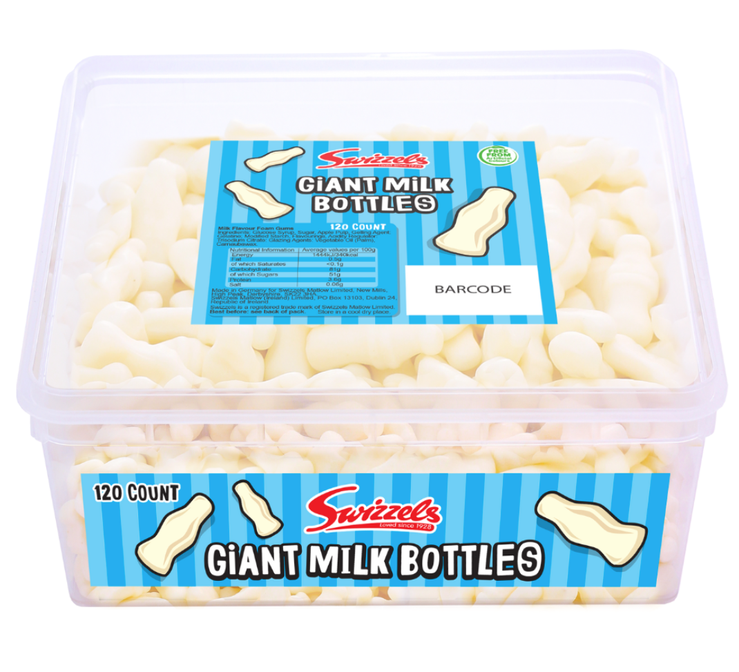 Swizzels Giant Milk Bottles Tub 576g