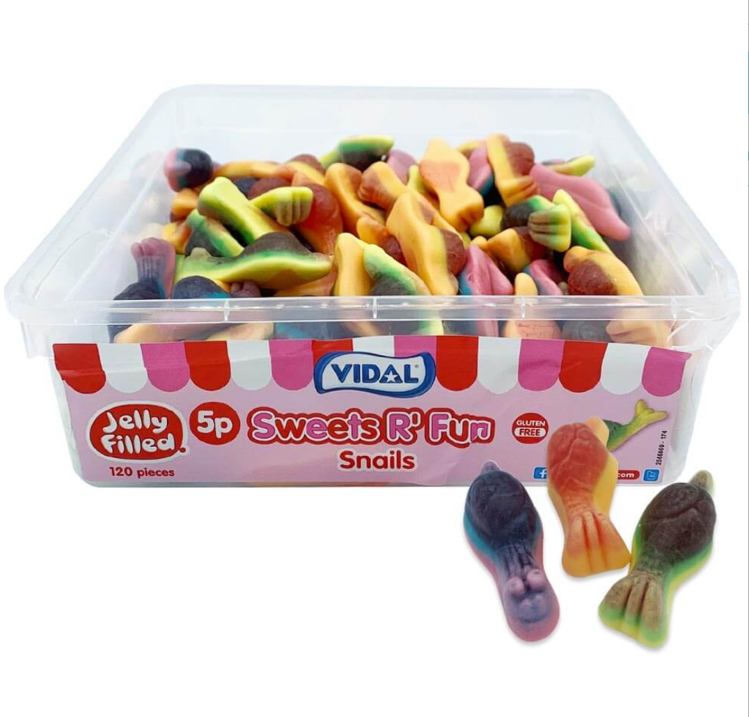 Vidal Jelly Filled Snails Tub - 120 Pieces