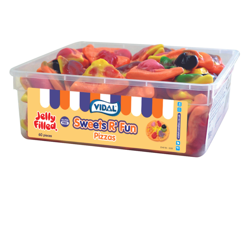 Vidal Jelly Filled Pizza Slices Tub - 60 Pieces