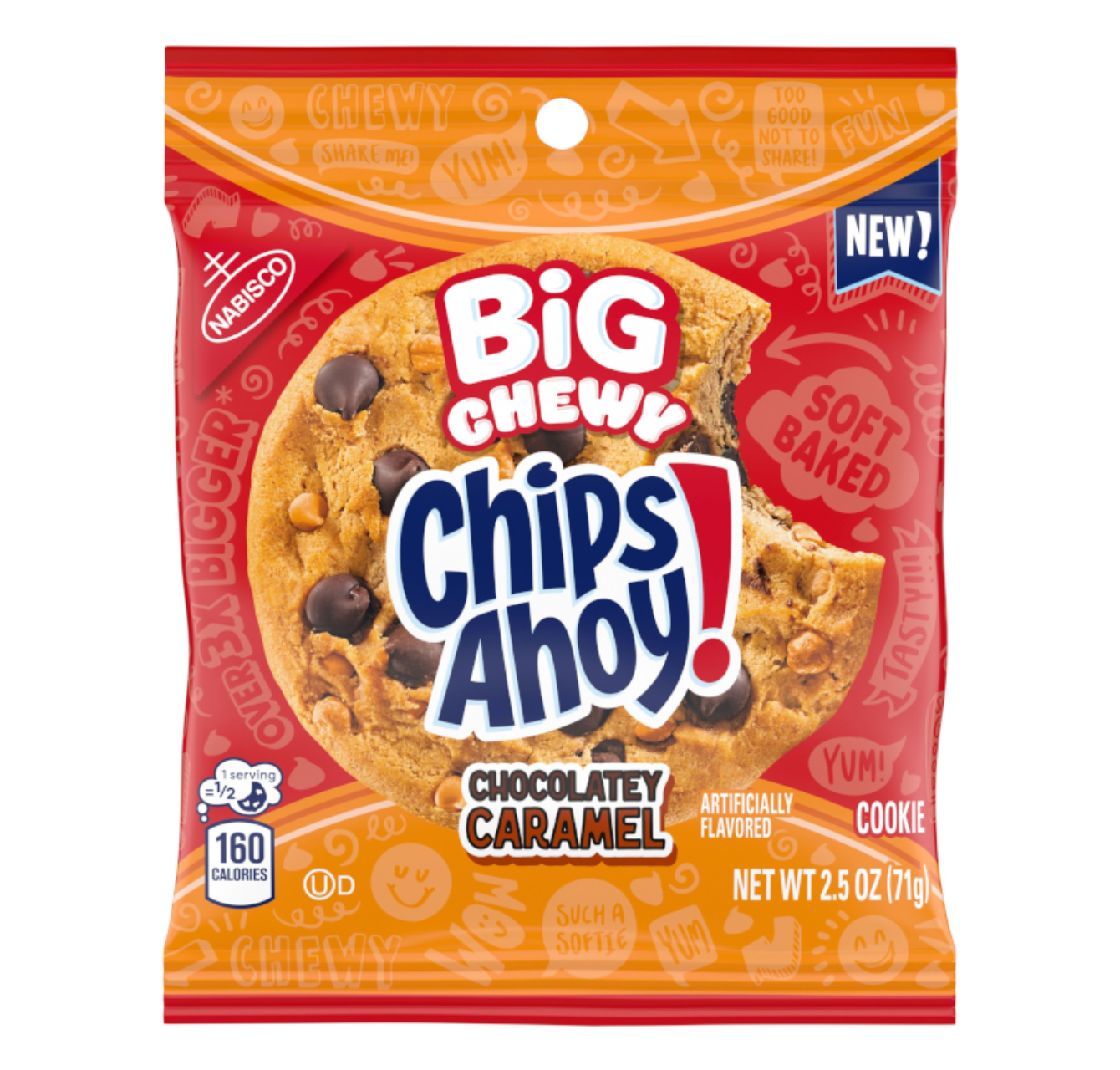 Chips Ahoy! BiG Chewy Chocolatey Caramel Cookies 71g - Best Before 12th March 2025