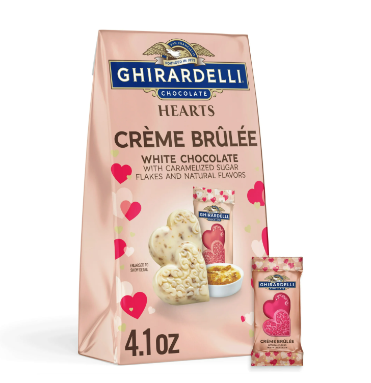 Ghirardelli White Chocolate Creme Brulee Duet Hearts 116g