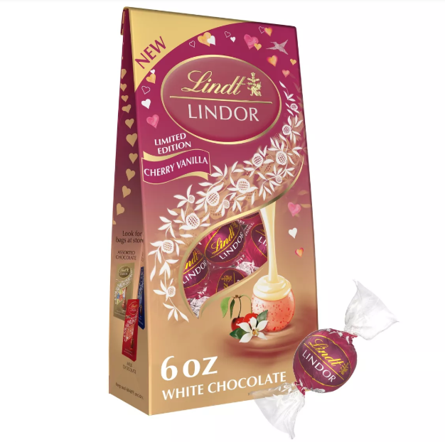 Lindor Valentine's Cherry Vanilla Truffle Bag 170g