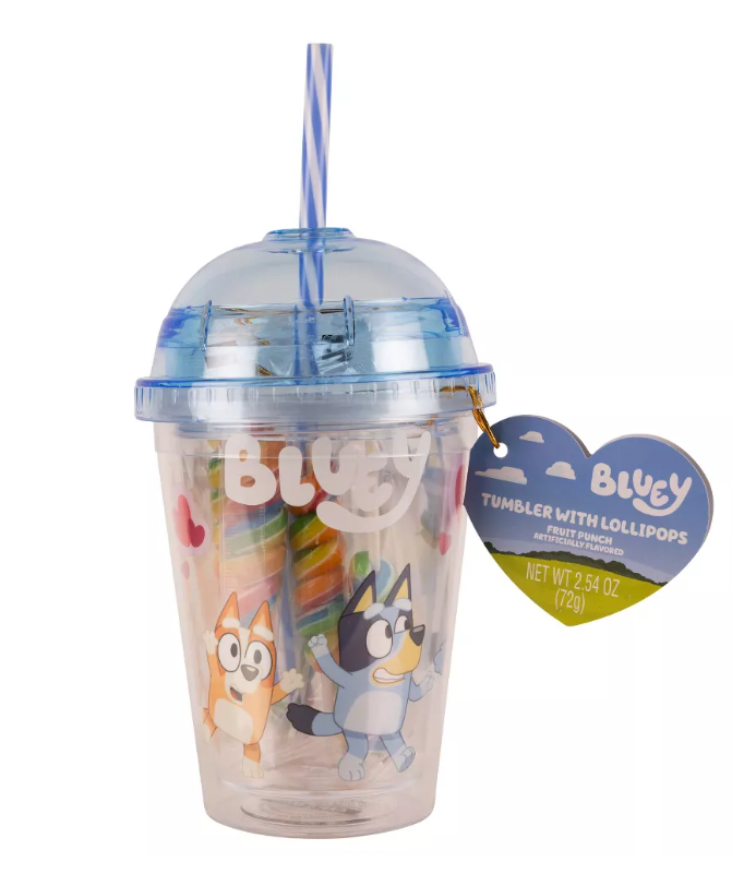 Bluey Valentine's Mini Dome Tumbler with Lollipops 72g