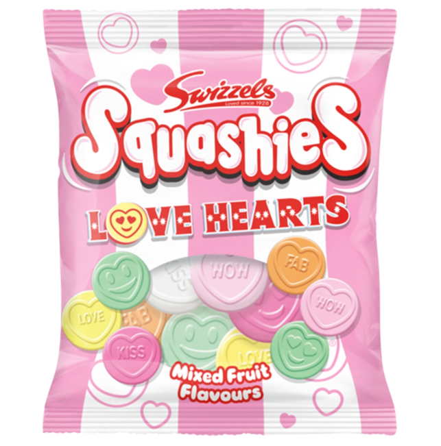 Swizzels Squashies Love Hearts Mixed Fruit Flavour 120g