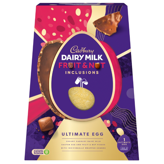 Cadbury Dairy Milk Fruit & Nut Inclusions Ultimate Egg 400g