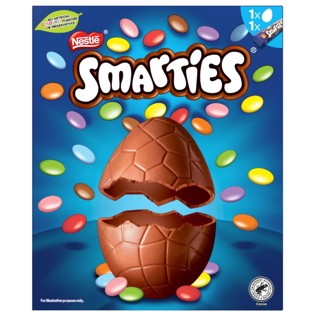 Smarties Milk Chocolate Large Easter Egg 188g