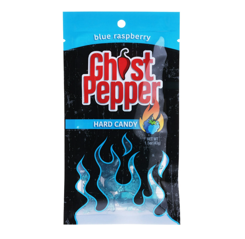 Flamethrower Candy's Ghost Pepper Hard Candy Blue Raspberry 36g