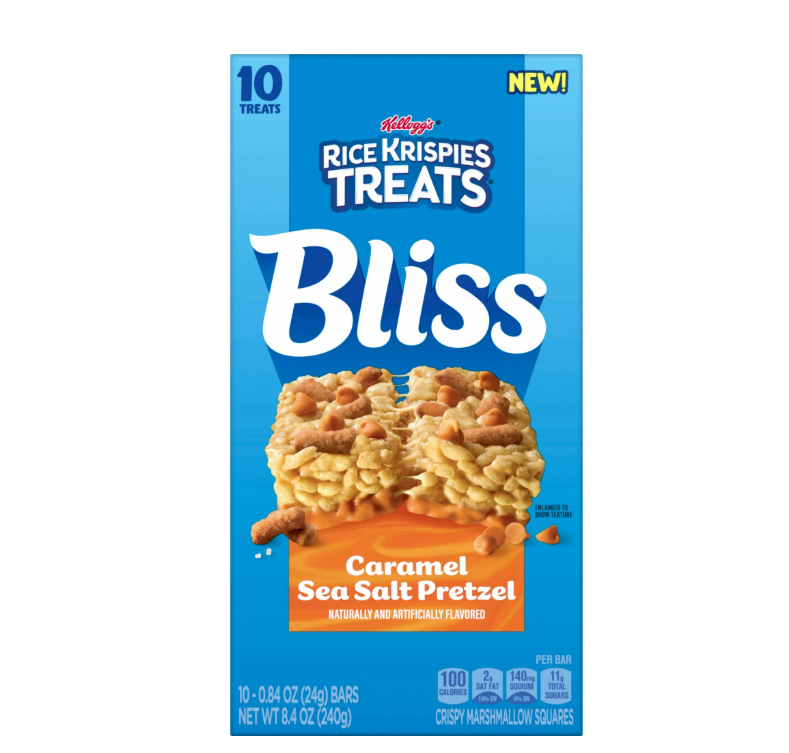 Rice Krispies Treats Bliss Caramel Sea Salt Pretzel Chewy Crispy Marshmallow Squares 240g