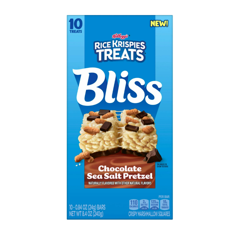 Rice Krispies Treats Bliss Chocolate Sea Salt Pretzel Chewy Crispy Marshmallow Squares 240g