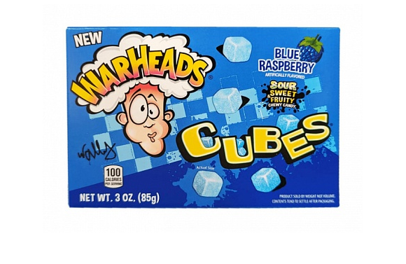 Warheads Cubes Blue Raspberry Theatre Box 85g