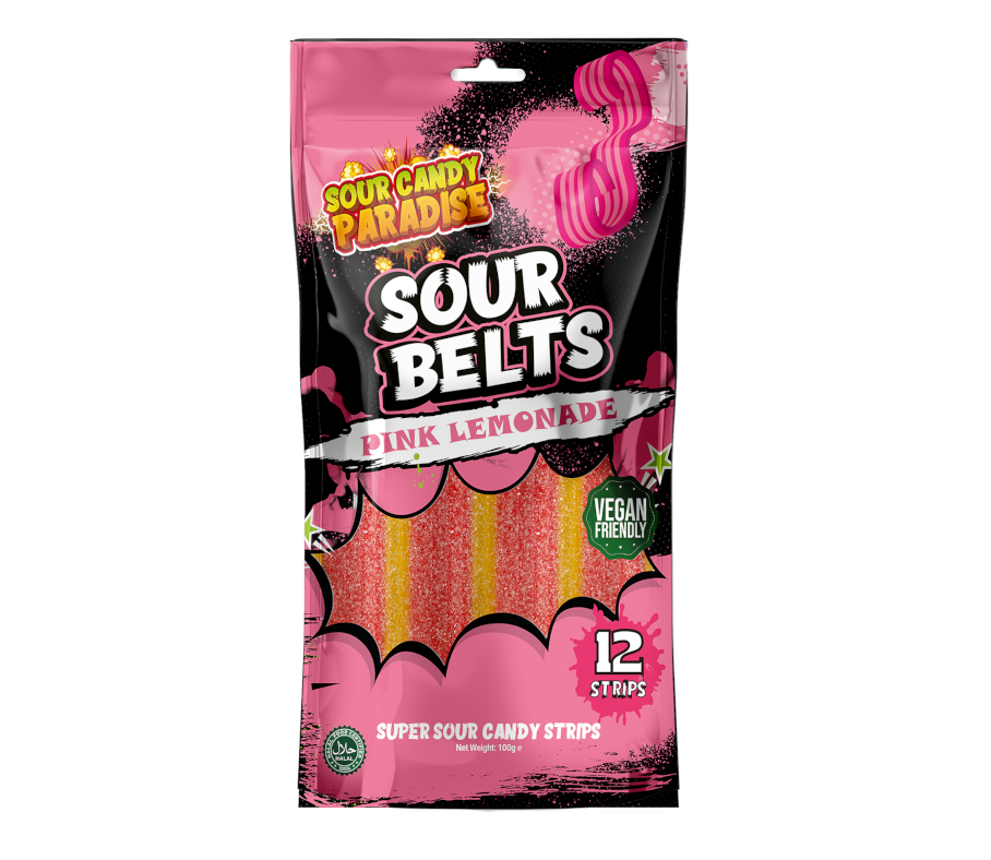 Sour Belts Pink Lemonade 100g
