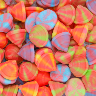Gummy Rainbow Spinning Tops