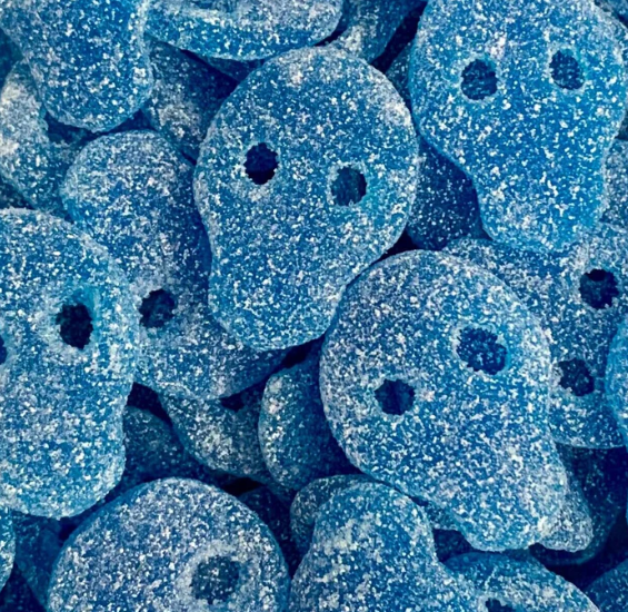 Fizzy Blue Raspberry Skulls