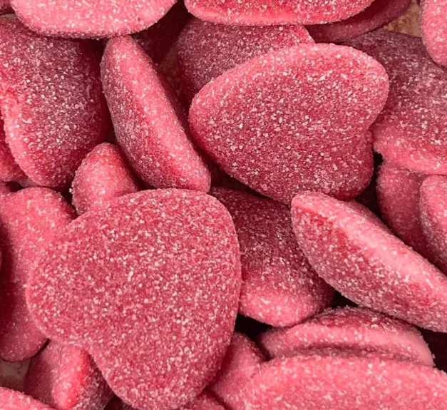 Fizzy Jelly Filled Strawberry Hearts