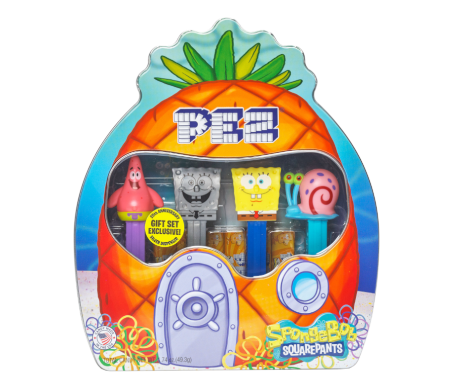 PEZ SpongeBob Squarepants 25th Anniversary Gift Tin 49g