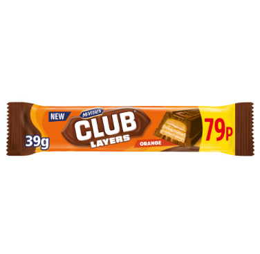 Mcvitie's Club Layers Orange Bar 39g