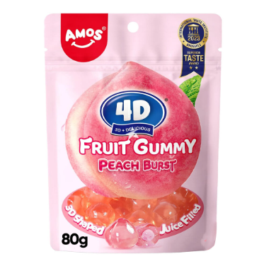 Amos 4D Gummy Burst Peach 80g