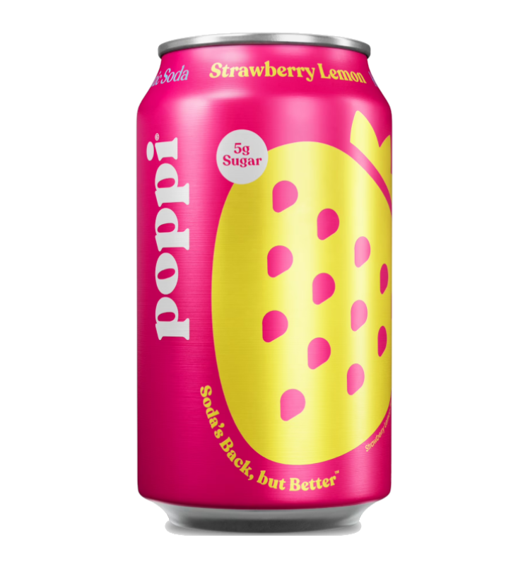Poppi Prebiotic Soda Strawberry Lemon 355ml