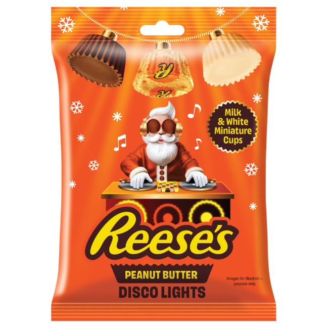 Reese's Peanut Butter Miniatures Milk & White Disco Lights Bag 62g