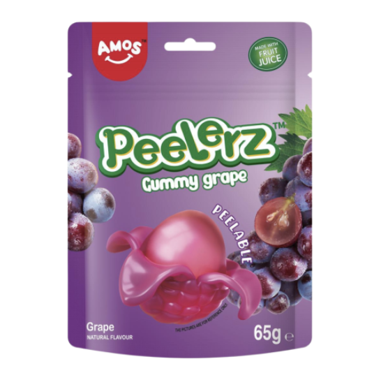 Amos Peelerz Gummy Grape Candy 65g