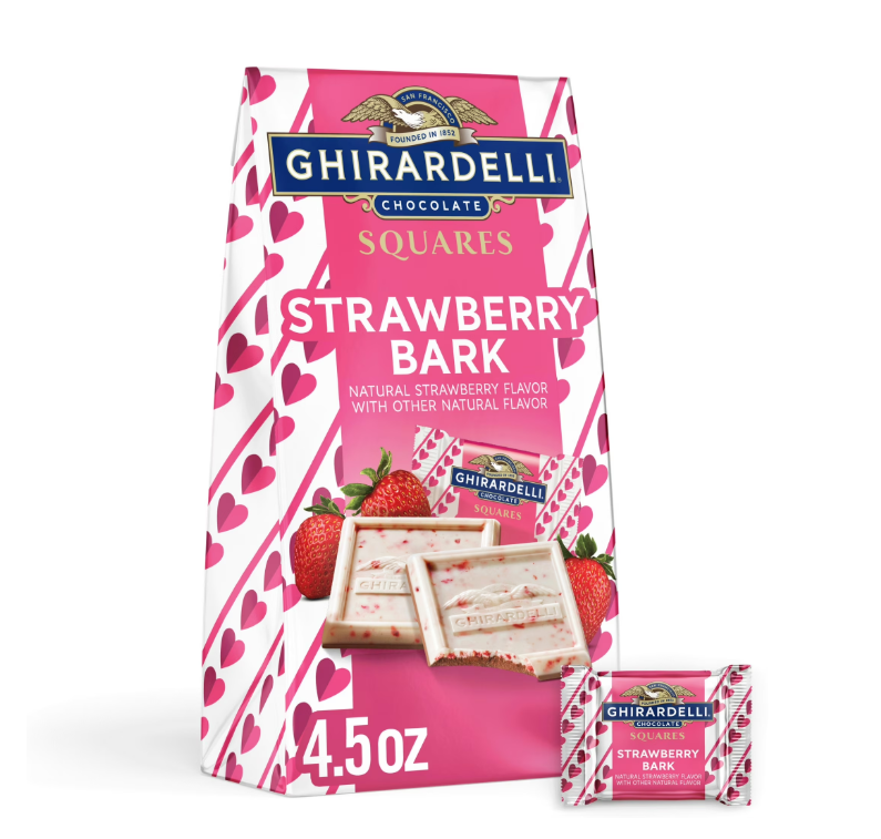 Ghirardelli Valentine's Day Strawberry Bark Chocolate Squares 129g
