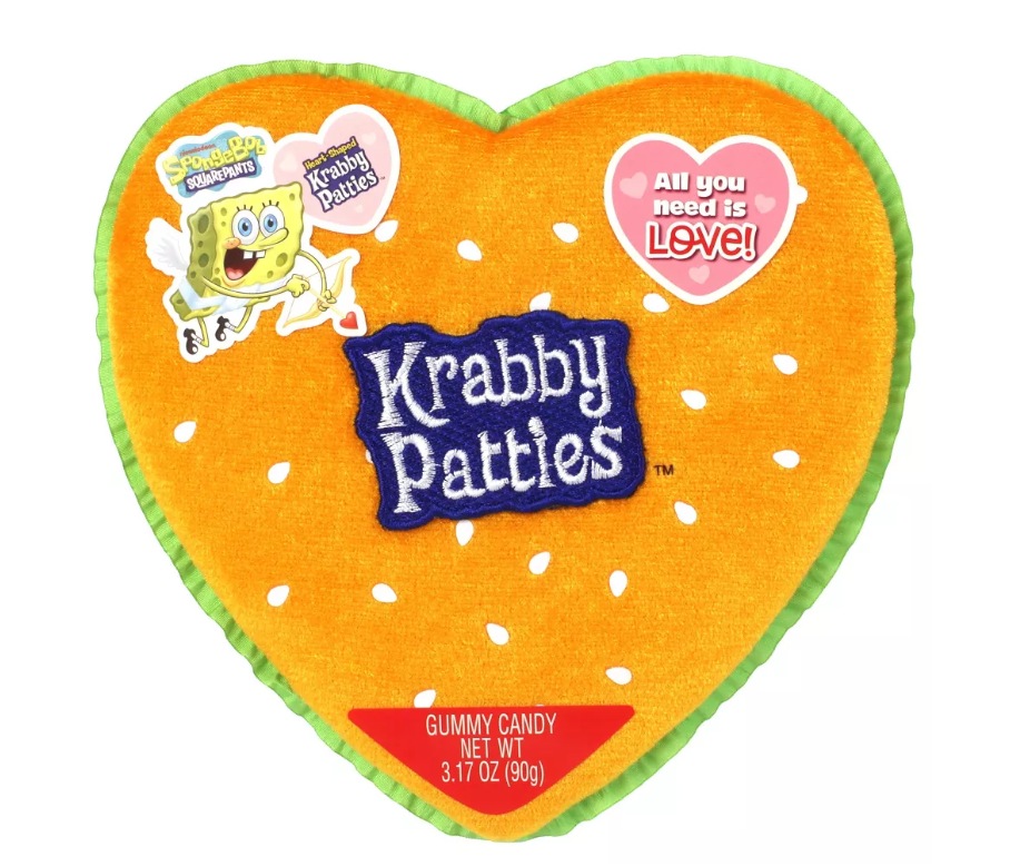 Krabby Patties Valentine's Plush Heart Box 90g