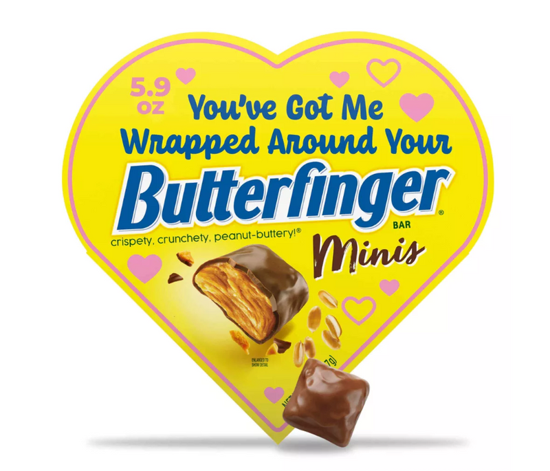 Butterfinger Chocolatey Peanut-Buttery Mini Bars Valentine's Day Heart Gift Box 167g