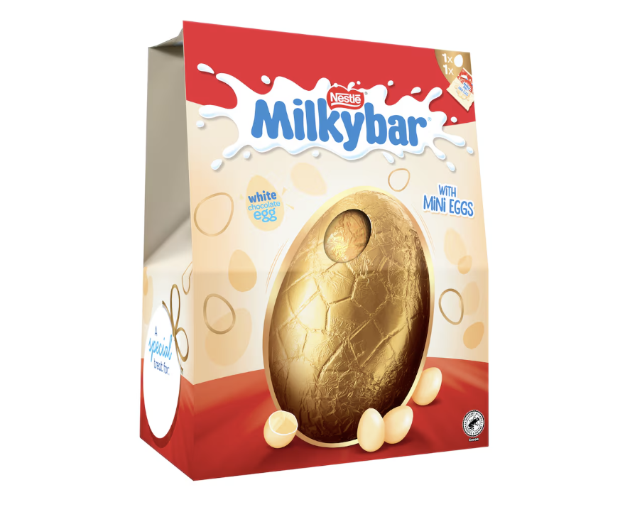 Milkybar White Chocolate Easter Egg with Mini Eggs 230g