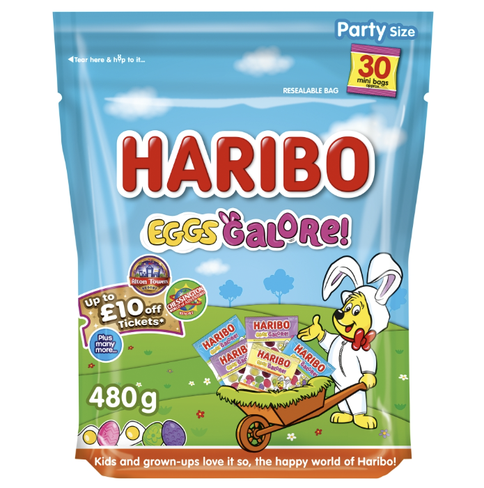 Haribo Eggs Galore Fruit Flavour Jelly & Foam Sweets 30 Pack Pouch 480g
