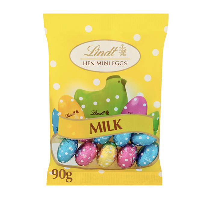 Lindt Hen Easter Milk Chooclate Mini Eggs Bag 90g