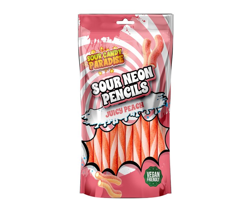 Candy Paradise Sour Neon Pencils Juicy Peach 130g
