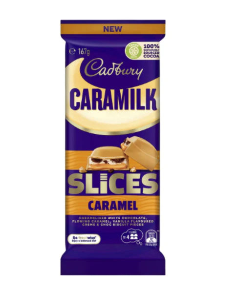 Cadbury Caramilk Slices Caramel Bar 167g