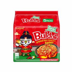 Buldak Hot Chicken Ramen Noodles Kimchi 140g 5 Packs