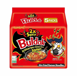Buldak Hot Chicken Double Spicy Ramen Noodles 100g 5 Pack