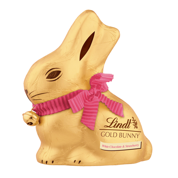 Lindt Easter Gold Bunny Strawberry White Chocolate 100g