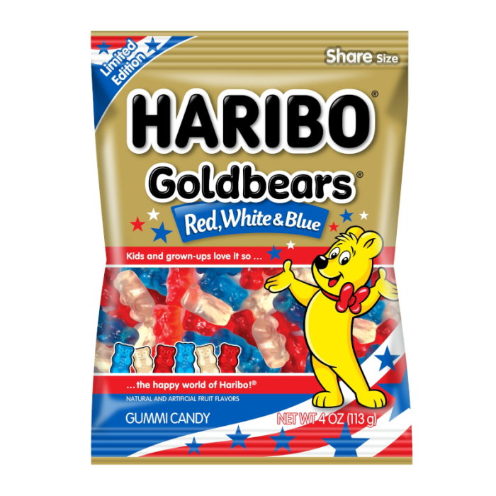 Haribo Gold Bears Red, White & Blue 113g – International Foods UK